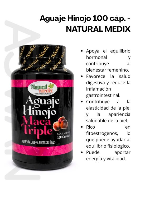CÁPSULAS AGUAJE HINOJO X100 NATURAL MEDIX